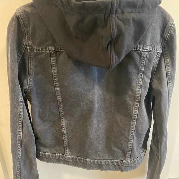 Veronica Beard Charcoal Jean Jacket with Hood - Picture 5 of 6